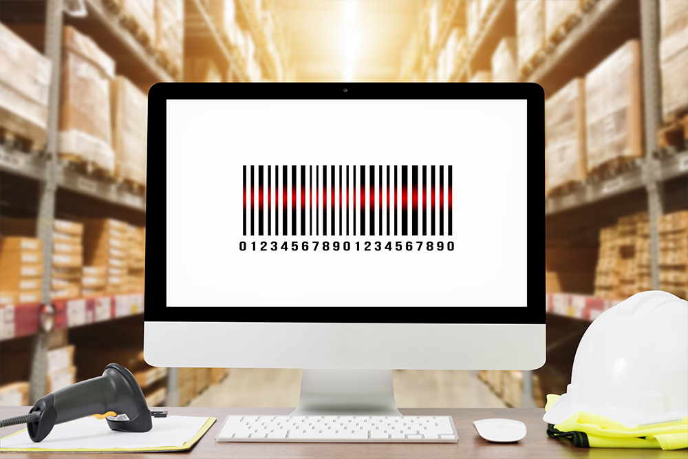 Sistema d scanning del barcode sulle etichette del magazzino