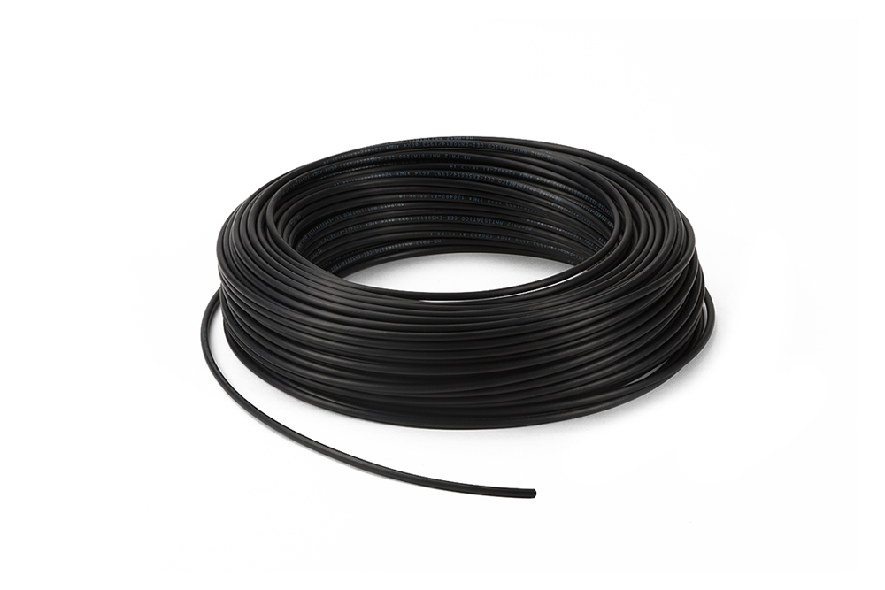Linear flexible multi-layer polyamide PA 12 hose antistatic black by Mebra Plastik