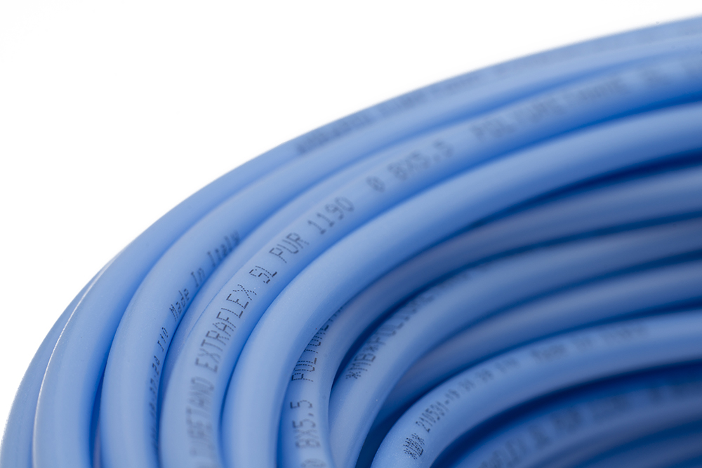 poliuretano 1190 WR alta resistenza, tubo lineare flessibile blu di mebra plastik