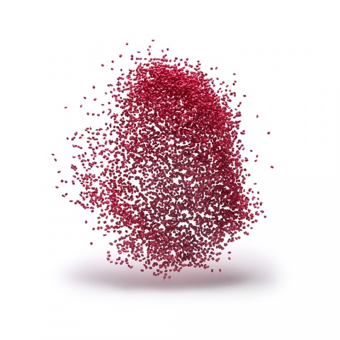 Raw material in polyamide granule red by Mebra Plastik