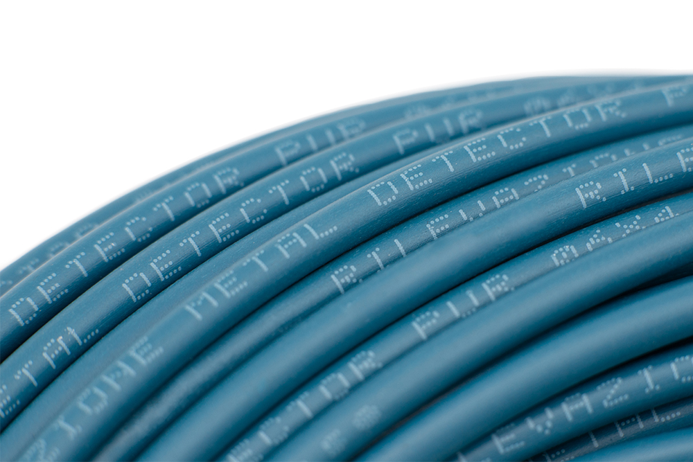 Linear flexible polyurethane 1198 MDT metal detectable tube li8ght blue by Mebra Plastik